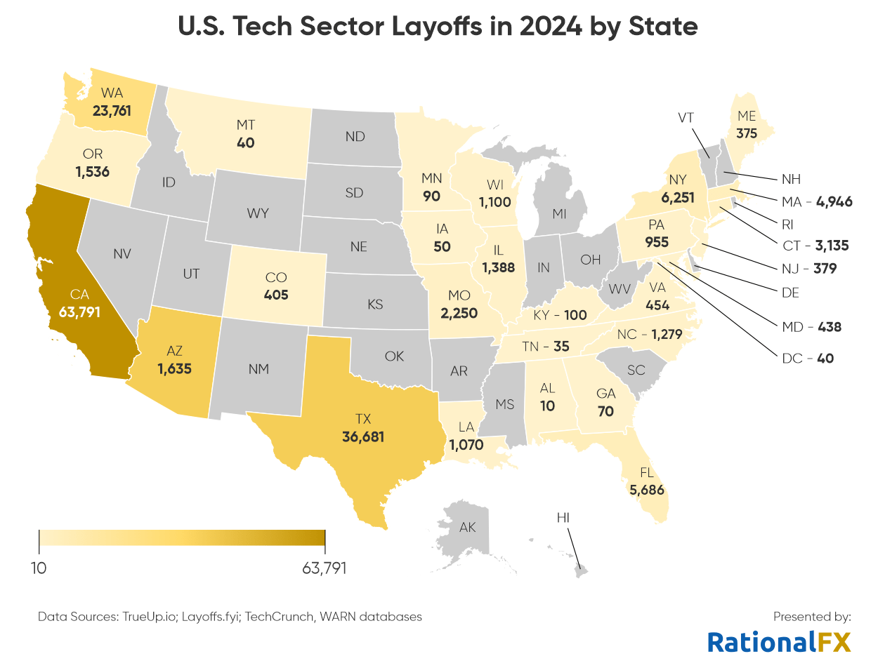 us tech sector layoffs in 2024